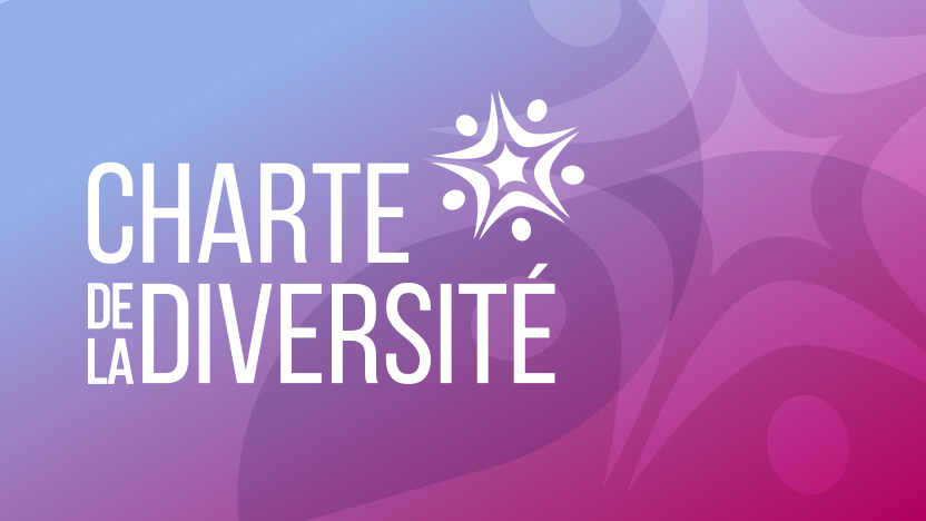 Logo de la Charte de la diversité sur un fond rose