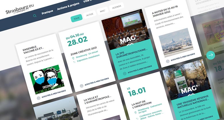 Capture d'écran du site Eurométropole de Strasbourg